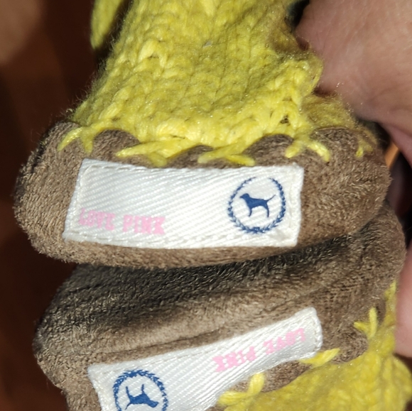 VINTAGE VICTORIA'S SECRET PINK SIZE MEDIUM 7/8 HOUSE SLIPPER BOOTS BOOTIES NICE - Picture 12 of 13